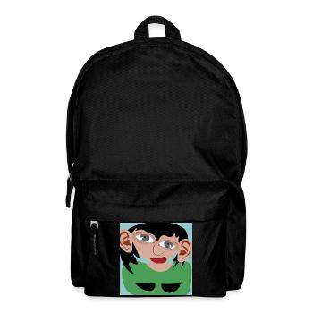 Dunkelhaarige Frau - Rucksack - Schwarz - Vorne