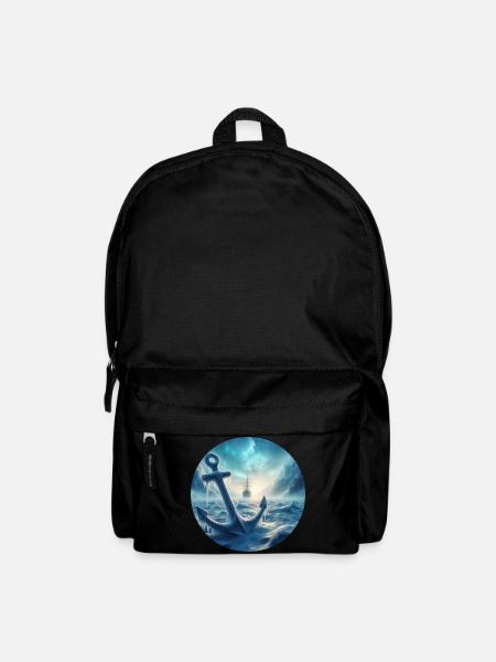 Anker und Schiff Eis Landschaft - Rucksack - Schwarz