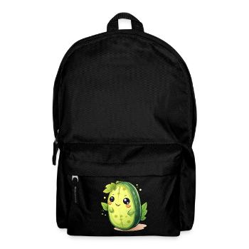 Kawaii Kaktus Gurke Männchen – Süßes Design - Rucksack - Schwarz - Vorne