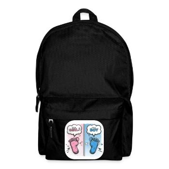 Füße Geschlecht Baby Junge oder Mädchen - Rucksack - Schwarz - Vorne