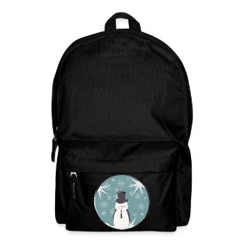 beau bonhomme de neige et étoiles pour Noël - Sac à dos - noir - Devant