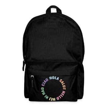 Hola Salut Hello Hej Ni Hao Ciao - Rucksack - Schwarz - Vorne