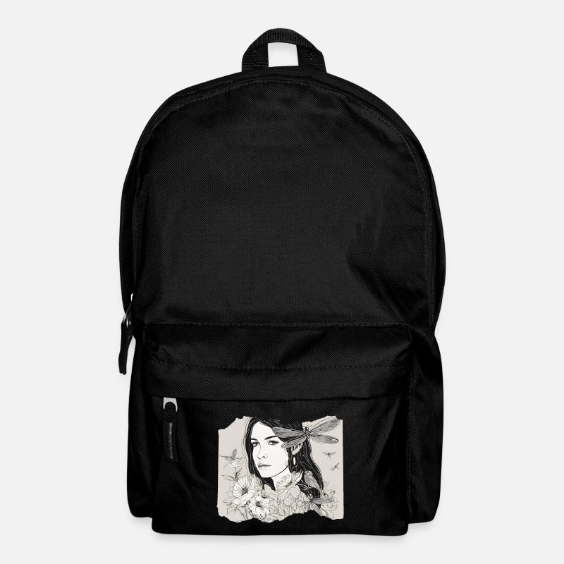 Mädchen mit Libelle im Haar - Rucksack - Schwarz