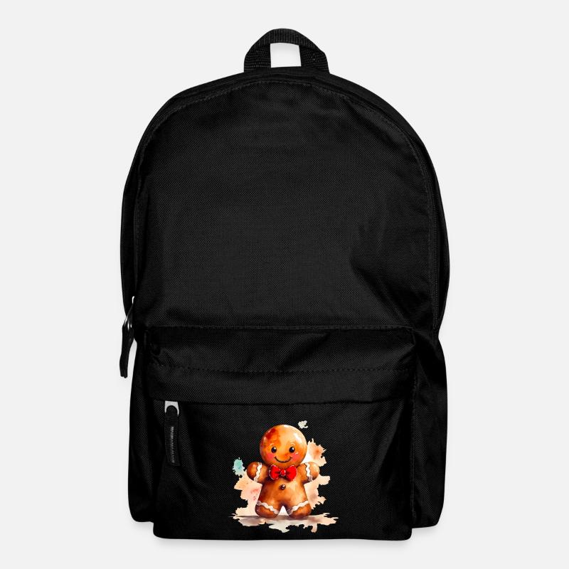Aquarell Lebkuchenmann - Rucksack - Schwarz