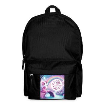 Katze mit Regenbogen - Rucksack - Schwarz - Vorne