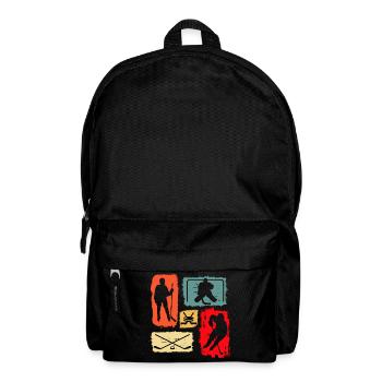 Eishockey Spieler Torwart Retro Vintage - Rucksack - Schwarz - Vorne