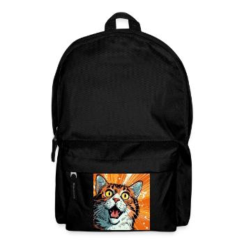 Expressive cat illustration in pop art style - Backpack - black - Front