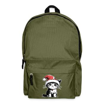 Chat Noël - Sac à dos - vert olive - Devant