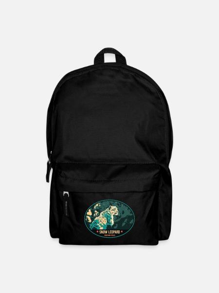 Schneeleopard Illustration Aufnäher - Rucksack - Schwarz