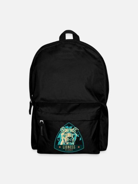 Portrait de lionne – Illustration puissante - Sac à dos - noir