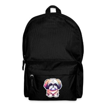 Shih Tzu Dog Drawing - Backpack - black - Front