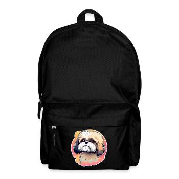 Shih Tzu Dog Drawing - Backpack - black - Front