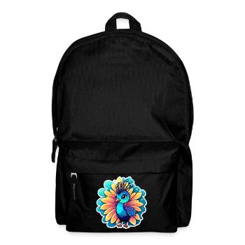 Peacock Bird Drawing - Backpack - black - Front
