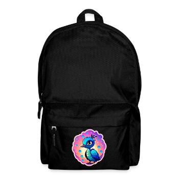 Peacock Bird Drawing - Backpack - black - Front