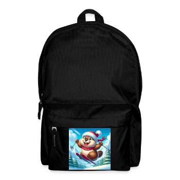 Marmotte Saut Ski Noël - Sac à dos - noir - Devant
