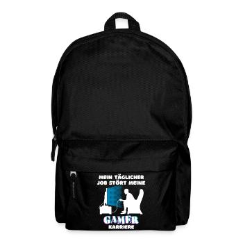 Arbeit Job Statement Gamer Karriere Geld Verdienen - Rucksack - Schwarz - Vorne