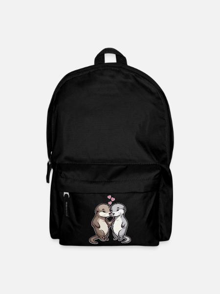 Verliebte Otter Herzen Liebe - Rucksack - Schwarz