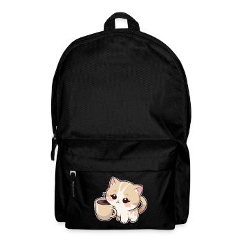 Kitten with coffee cup - Backpack - black - Front
