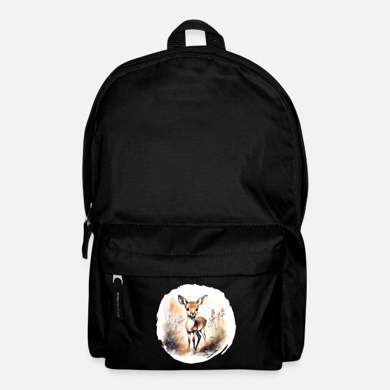 Rehkitz Aquarell - Rucksack - Schwarz