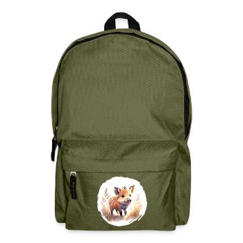 Wildschwein Ferkel Aquarell - Rucksack - Olivgrün - Vorne