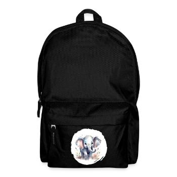 Aquarell Elefant - Rucksack - Schwarz - Vorne
