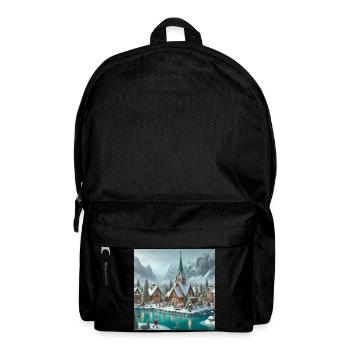 Scandinavian Christmas Village - Backpack - black - Front