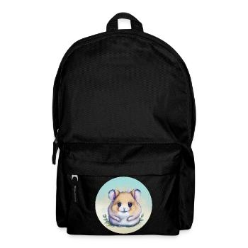 Niedlicher pastellfarbener Aquarellhamster - Rucksack - Schwarz - Vorne