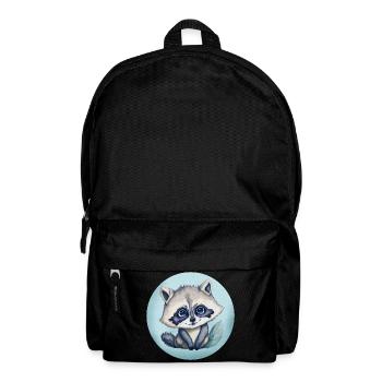 Aquarell-Illustration Niedlicher Baby-Waschbär - Rucksack - Schwarz - Vorne