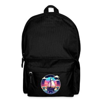 Segelboot Illustration - Rucksack - Schwarz - Vorne