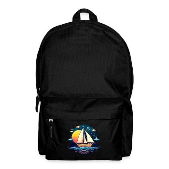 Segelboot Illustration - Rucksack - Schwarz - Vorne