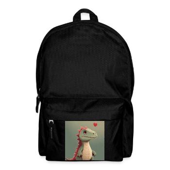 Liebes-Dino mit Herzballon - Rucksack - Schwarz - Vorne
