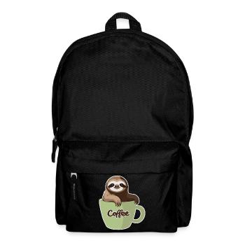 Faultier in einer Kaffeetasse - Rucksack - Schwarz - Vorne
