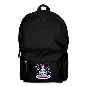 Birthday Cake Illustration - Backpack - black - Front