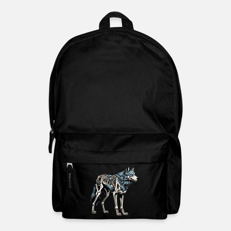 Illustration de squelette de loup - Sac à dos - noir