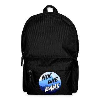 Nix wie raus - wandern Abenteuer Freiheit - Rucksack - Schwarz - Vorne