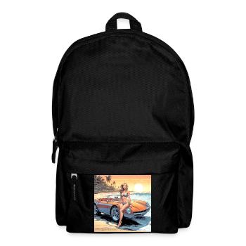 Girl with car and dream nature 3 - Backpack - black - Front