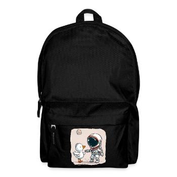 Mignon astronaute et oie dessin animé Design | Espace - Sac à dos - noir - Devant