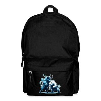 Finanzen Stier Bär Kampf Wallstreet Geschenk - Rucksack - Schwarz - Vorne