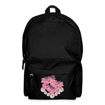 Margerite Blume pink Blumenranke Gänseblümchen - Rucksack - Schwarz - Vorne