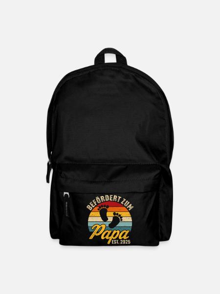 Retro befördert zum papa 2025 ich werde vater 2025 - Rucksack - Schwarz