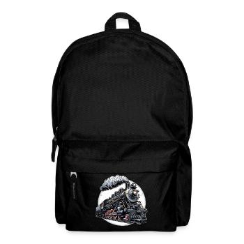 Dampflok Grafik - Rucksack - Schwarz - Vorne
