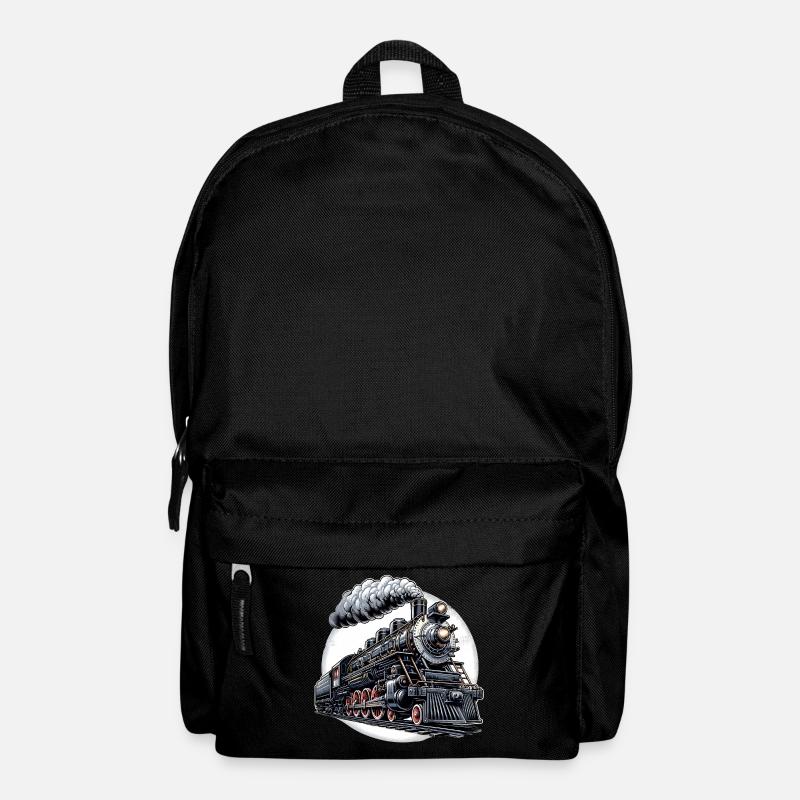 Dampflok Grafik - Rucksack - Schwarz