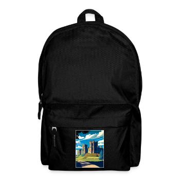 Alnwick Castle England Vintage Travel Illustration - Backpack - black - Front