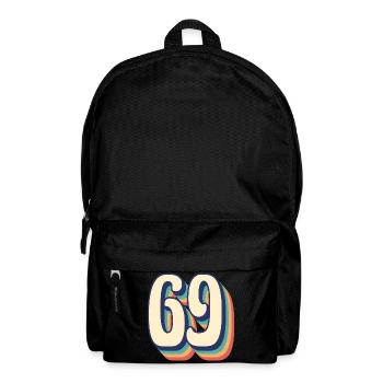 Vintage Retro T-Shirt Nummer 69 Sixty Nine - Rucksack - Schwarz - Vorne