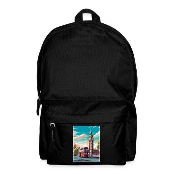 Big Ben London Vintage Travel Poster WPA Souvenir - Backpack - black - Front