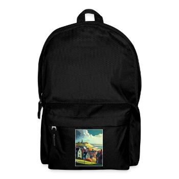 Lewes Angleterre Vintage voyage affiche WPA Souvenir - Sac à dos - noir - Devant