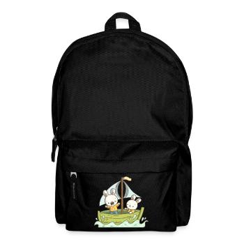 Zwei Hasen auf einem Boot - Rucksack - Schwarz - Vorne