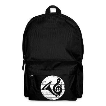 French Horn Drawing - Backpack - black - Front