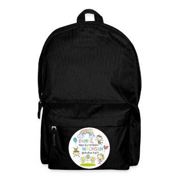 Spruch Kita-Abschied - Wachsen - Kinder Regenbogen - Rucksack - Schwarz - Vorne