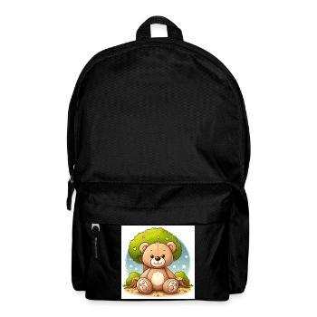 Teddy bear in front of a tree - Backpack - black - Front